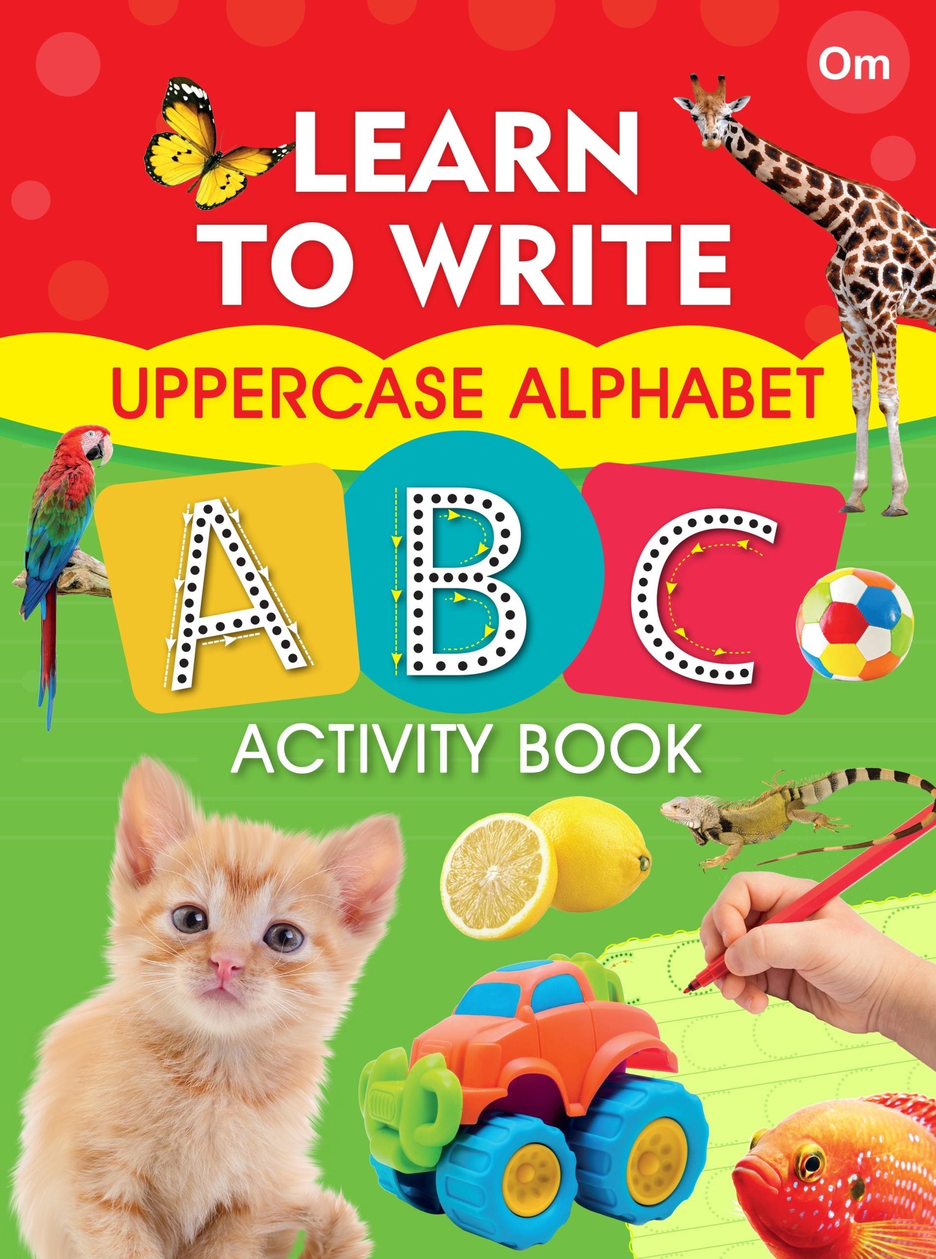 Learn to Write Uppercase Alphabet ABC Activity Book - Om Books - Swadesiicart