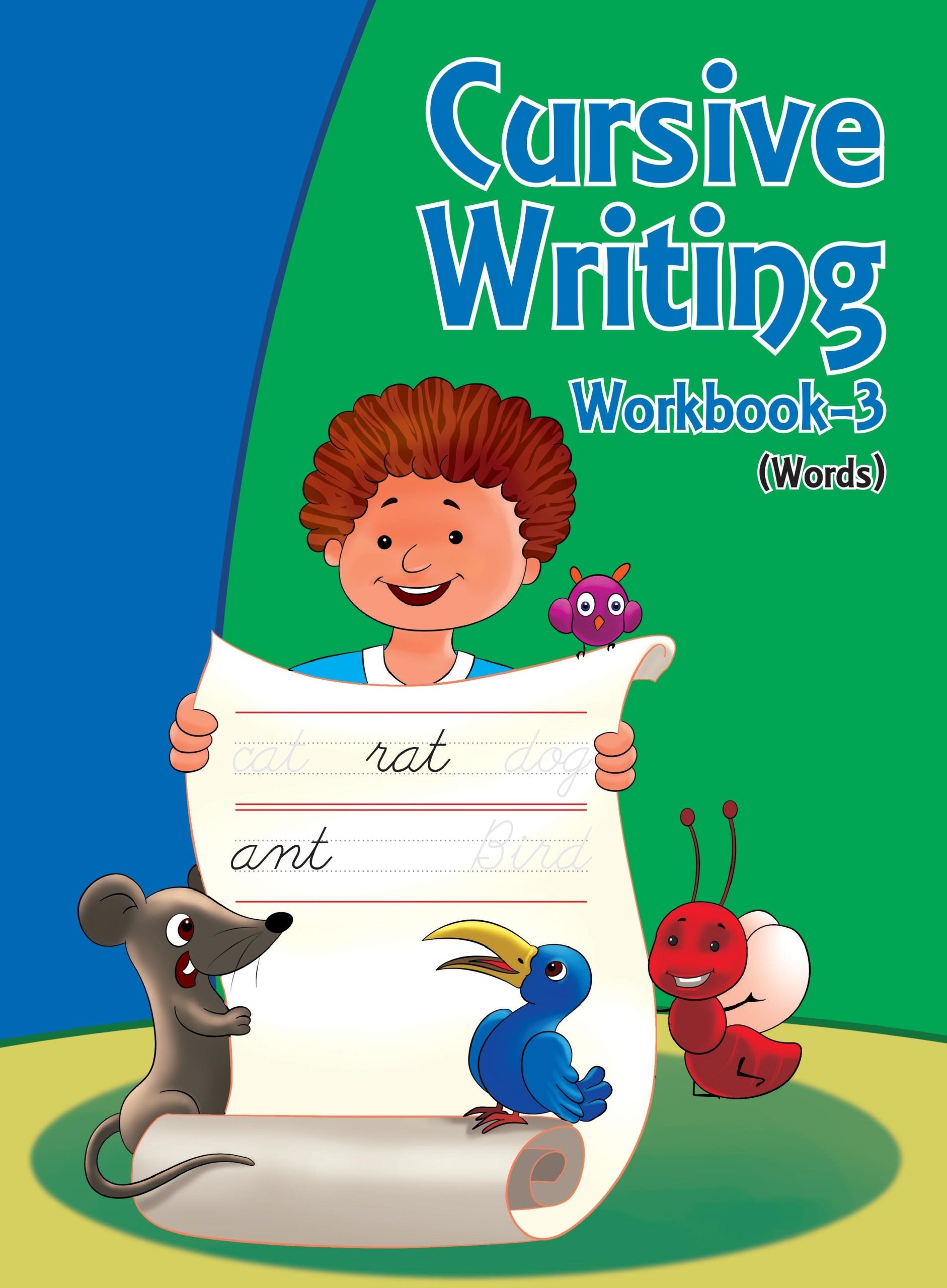 Cursive Writing Workbook 3 (Words) - Om Books - Swadesiicart