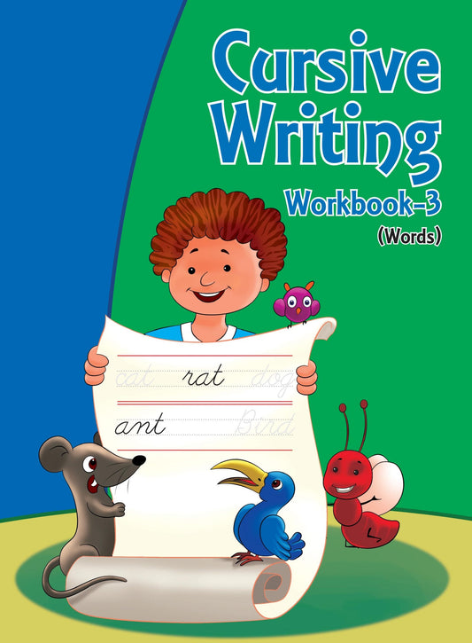 Cursive Writing Workbook 3 (Words) - Om Books - Swadesiicart