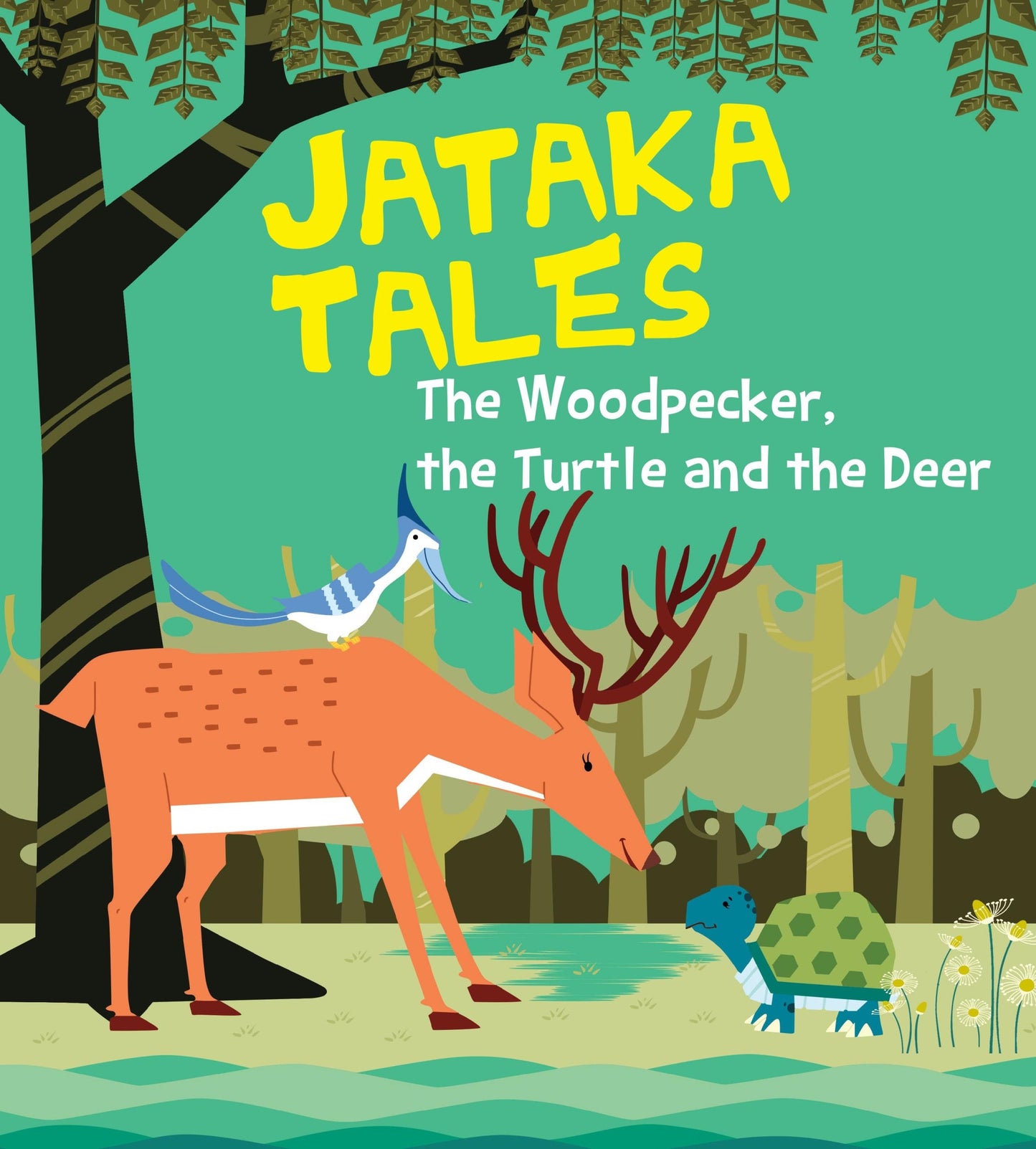 The Woodpecker the Turtle and the Deer : Jataka Tales - Om Books - Swadesiicart