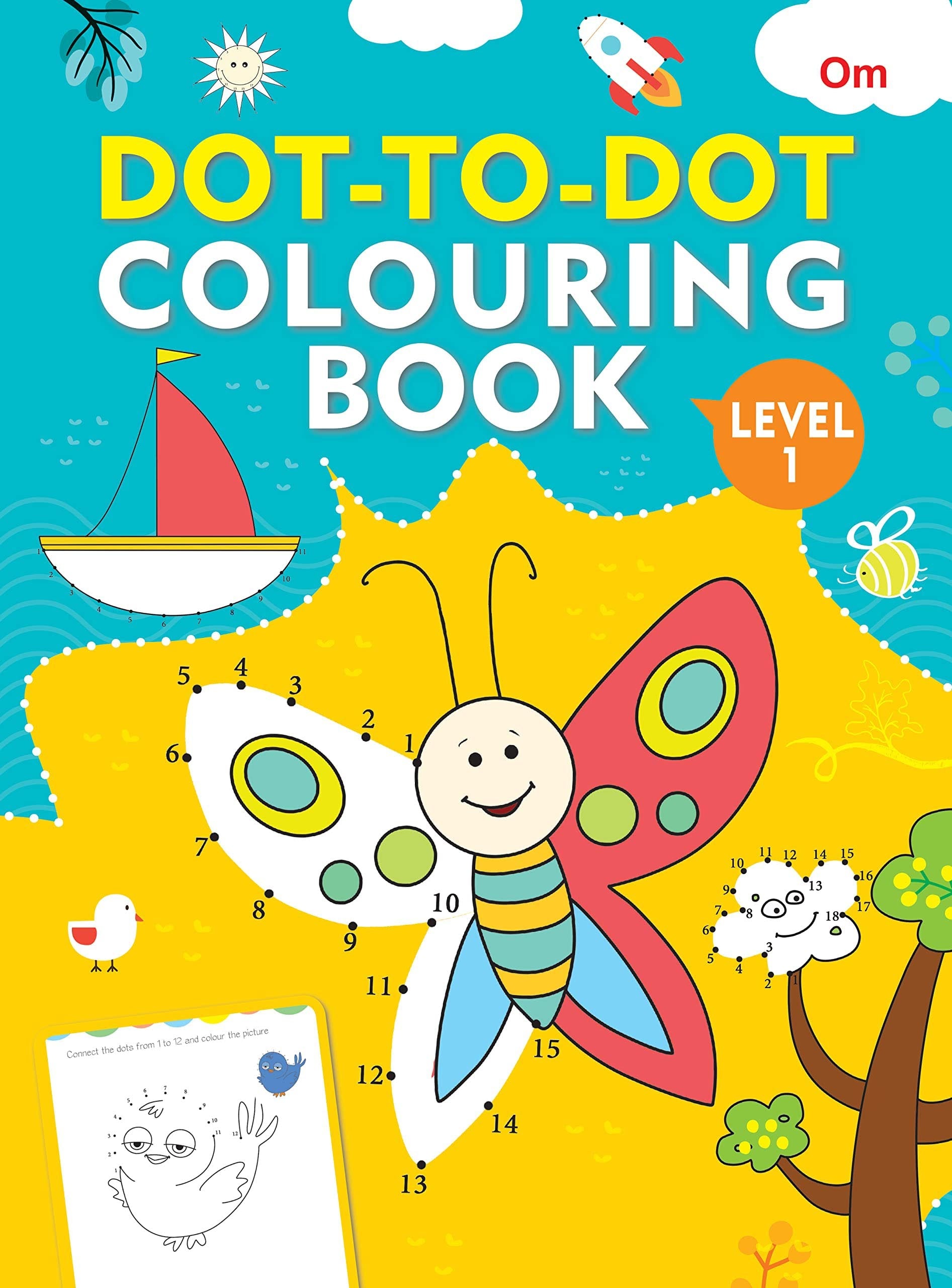 Dot-to-Dot Colouring Book Level 1 - Om Books - Swadesiicart
