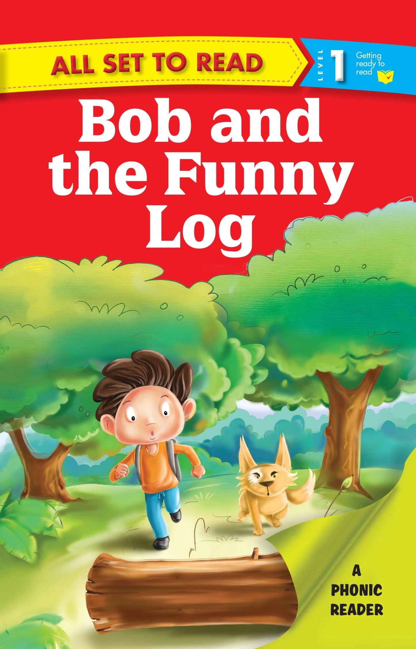 All set to Read A Phonics Reader Bob and the Funny Log - Om Books - Swadesiicart
