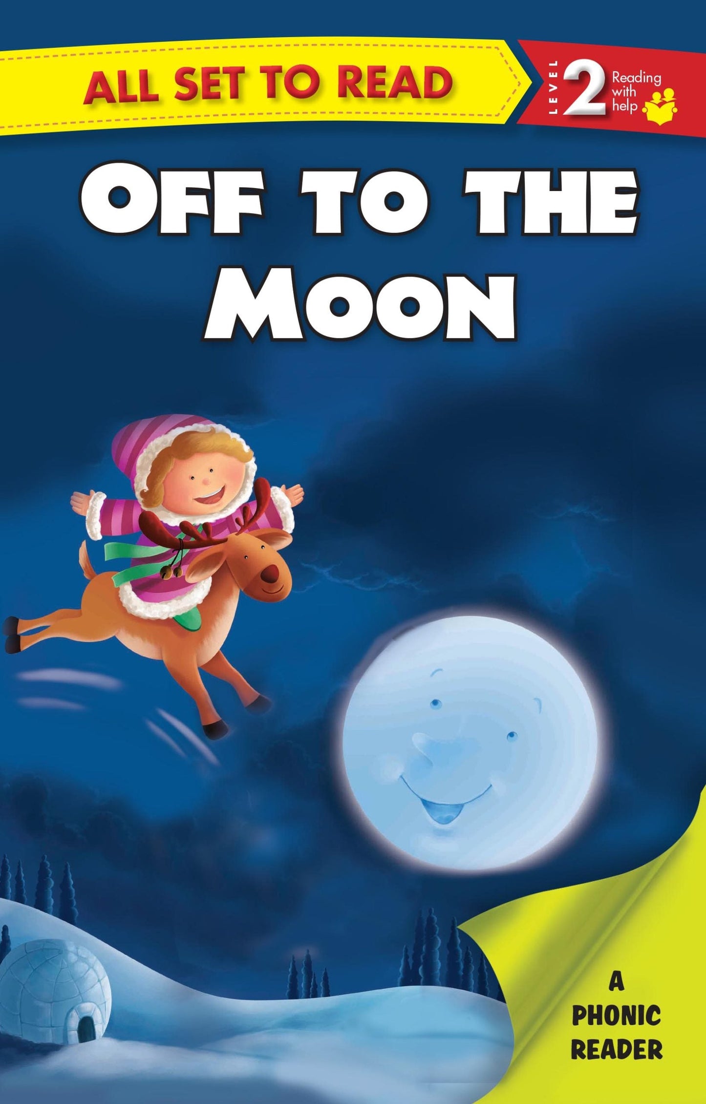 All set to Read A Phonics Reader Off to the Moon - Om Books - Swadesiicart