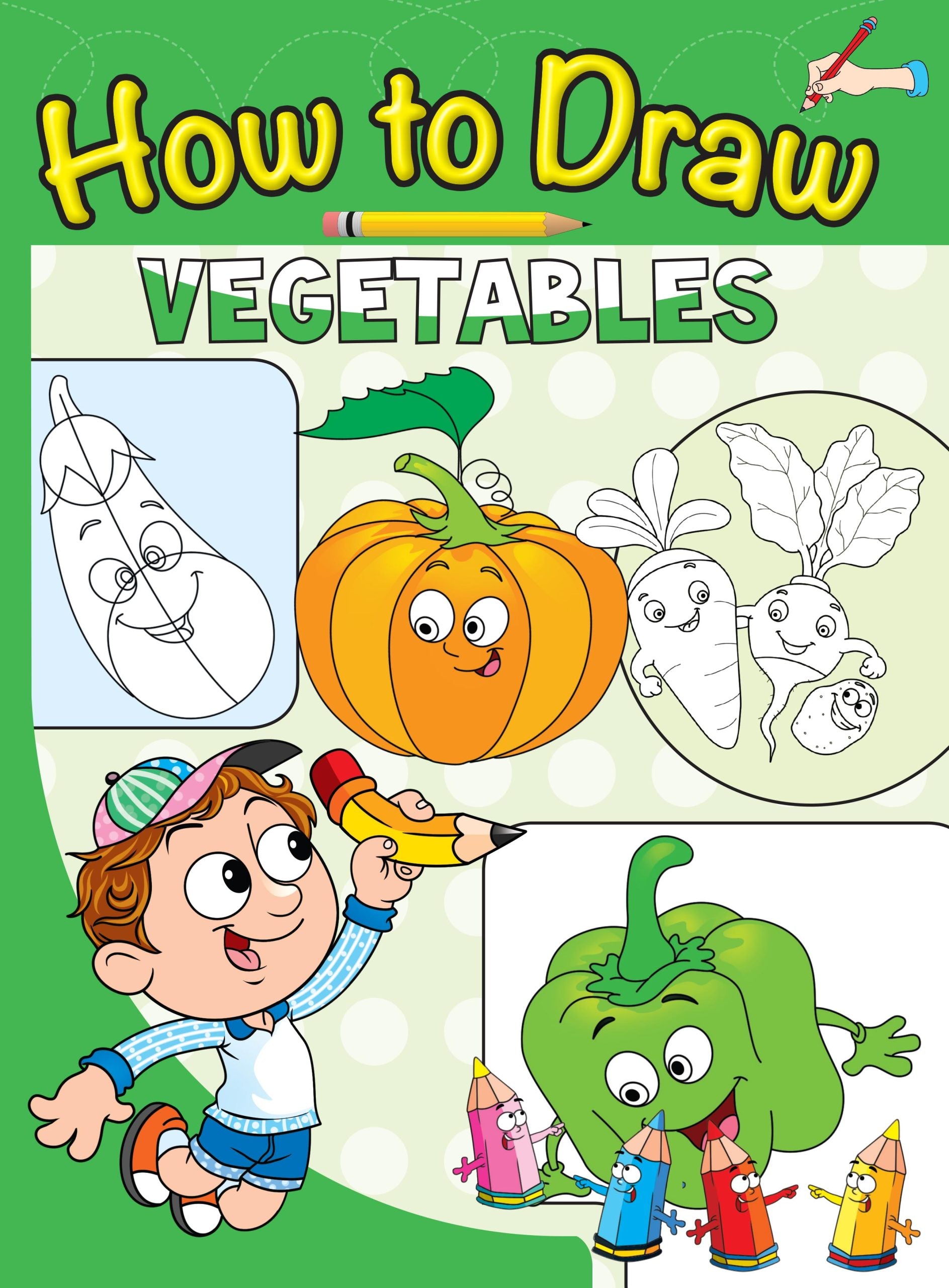 How to Draw Vegetables - Om Books - Swadesiicart