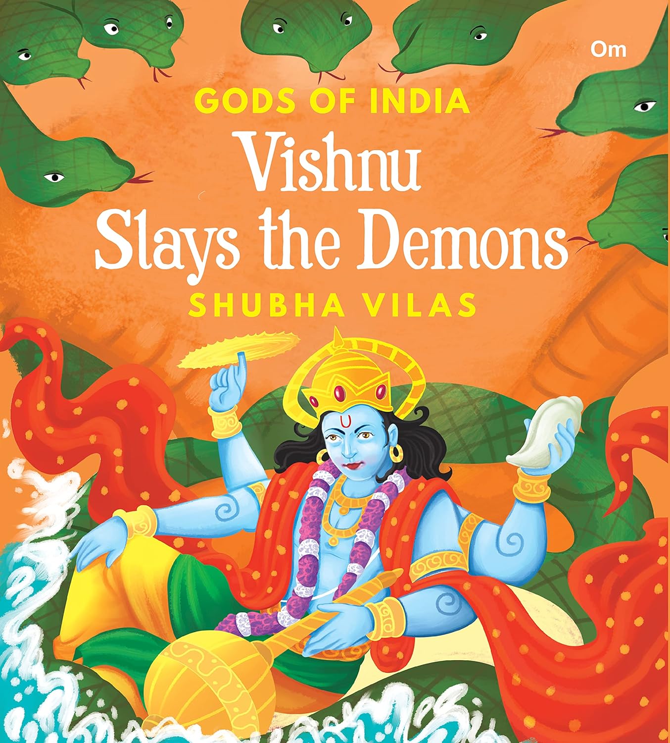 Gods of India : Vishnu Slays the Demons - Om Books - Swadesiicart