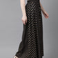 Juniper Women Black Rayon Printed Flared Palazzo | Swadesiicart