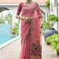 Vishnu Weaves Women's Pink Muga Cotton Thread Weaving Saree with Blouse - Swadesiicart