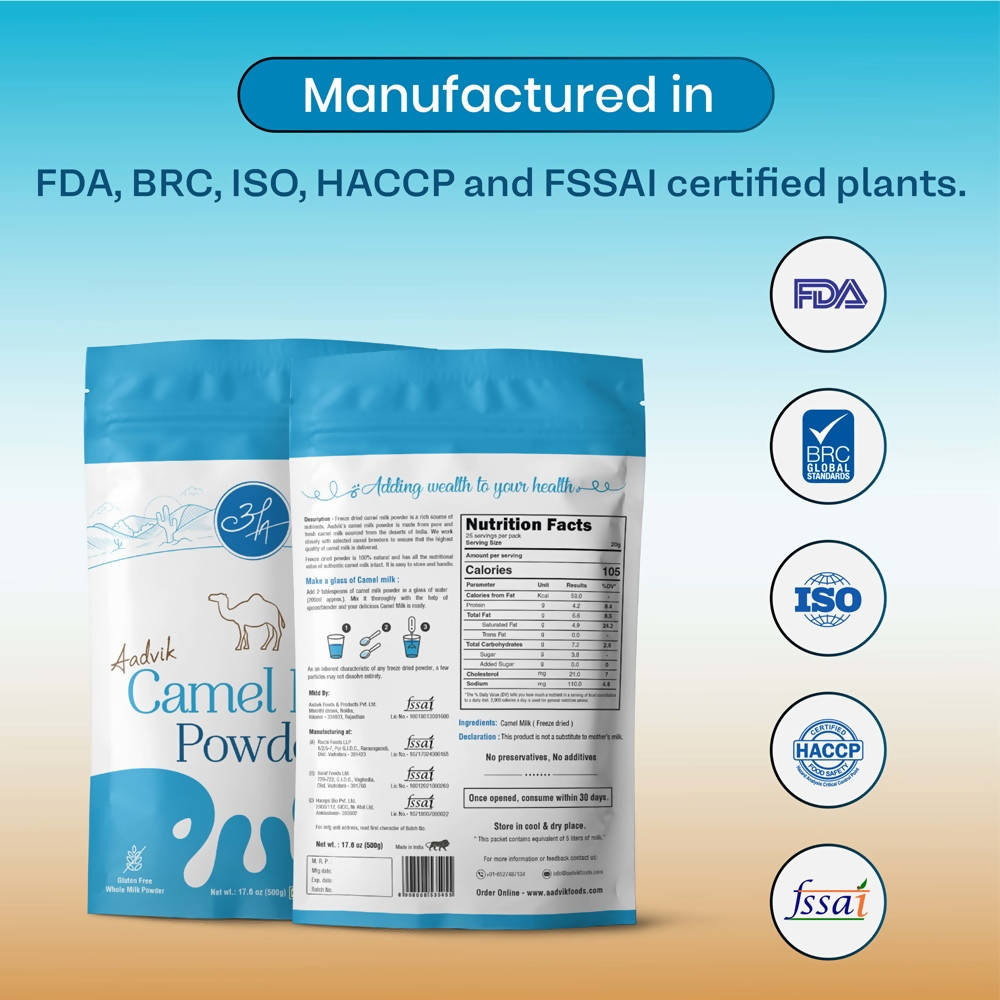 Aadvik Camel Milk Powder (Freeze Dried) - Swadesiicart