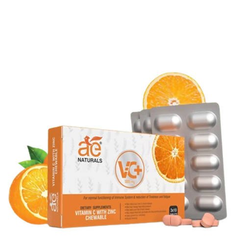 Ae Naturals VC+ Vitamin C Chewable Tablets With Zinc | Swadesiicart