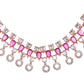 Saraf RS Jewellery Rose Gold-Polished Red AD-Studded Jewellery Set - Swadesiicart
