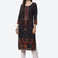 Biba Women Black Ethnic Motifs Printed Kurta - Swadesiicart