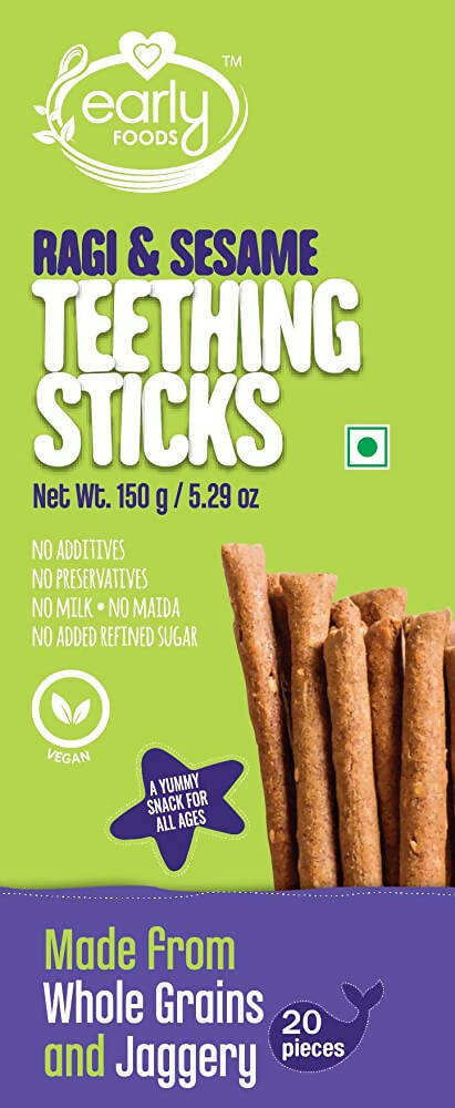 Early Foods Ragi & Sesame Teething Sticks - Swadesiicart