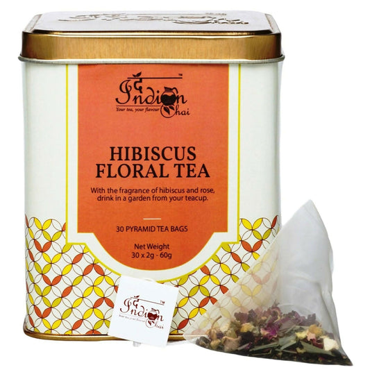 The Indian Chai - Hibiscus Blossom Tea 30 Pyramid Tea Bags | Swadesiicart