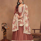 Anaita Coffee Embroidered Art Silk Anarkali Suit
