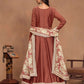Anaita Coffee Embroidered Art Silk Anarkali Suit