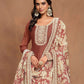 Anaita Coffee Embroidered Art Silk Anarkali Suit