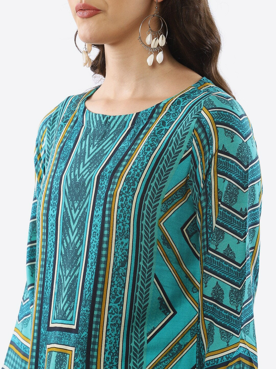 Biba Women Geometric Printed Kurta - Swadesiicart