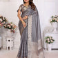 Aastha Fashion Grey Organza Silk Weaving Saree