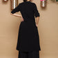 Juniper Womens Black Rayon Slub Printed Kurta | Swadesiicart