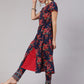 Aks Floral Printed Round Neck A-Line Kurta
