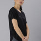 MKH Women Black Typography Printed Dri-FIT Sports T-shirt - Swadesiicart