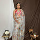 Vamsee Yashodha Yellow Organza Saree - Swadesiicart