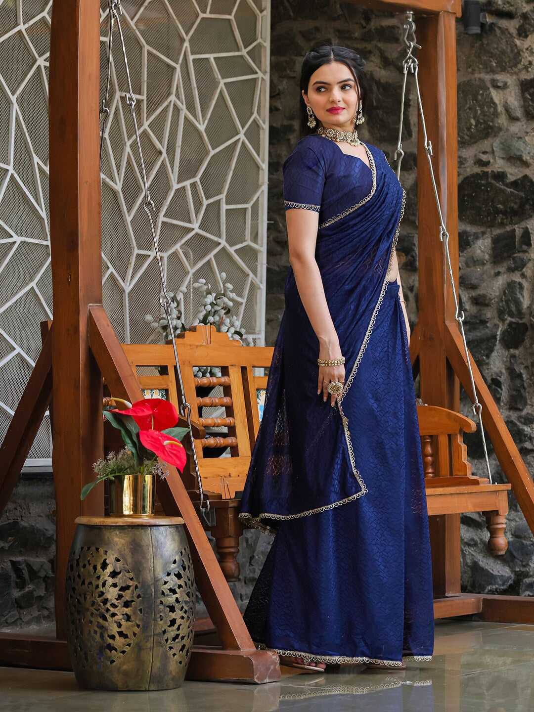 Tikhi Imli Woven Design Ready to Wear Saree | Swadesiicart