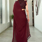 Tikhi Imli Solid Satin Saree | Swadesiicart