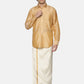 Sethukrishna Men Cream Solid Double Layer Readymade Veshti With Pocket | Swadesiicart
