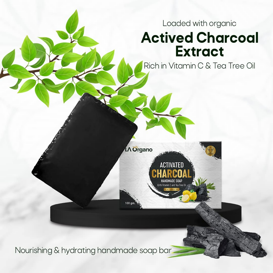 LA Organo Charcoal Handmade Soap - Swadesiicart