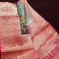 Green and Pink Banaras Border Floral Design Banarasi Semi Silk Saree By Gayathri Reddy Designer Studio | Swadesiicart