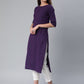 Kalini Women Striped Boat Neck Straight Kurta - Swadesiicart