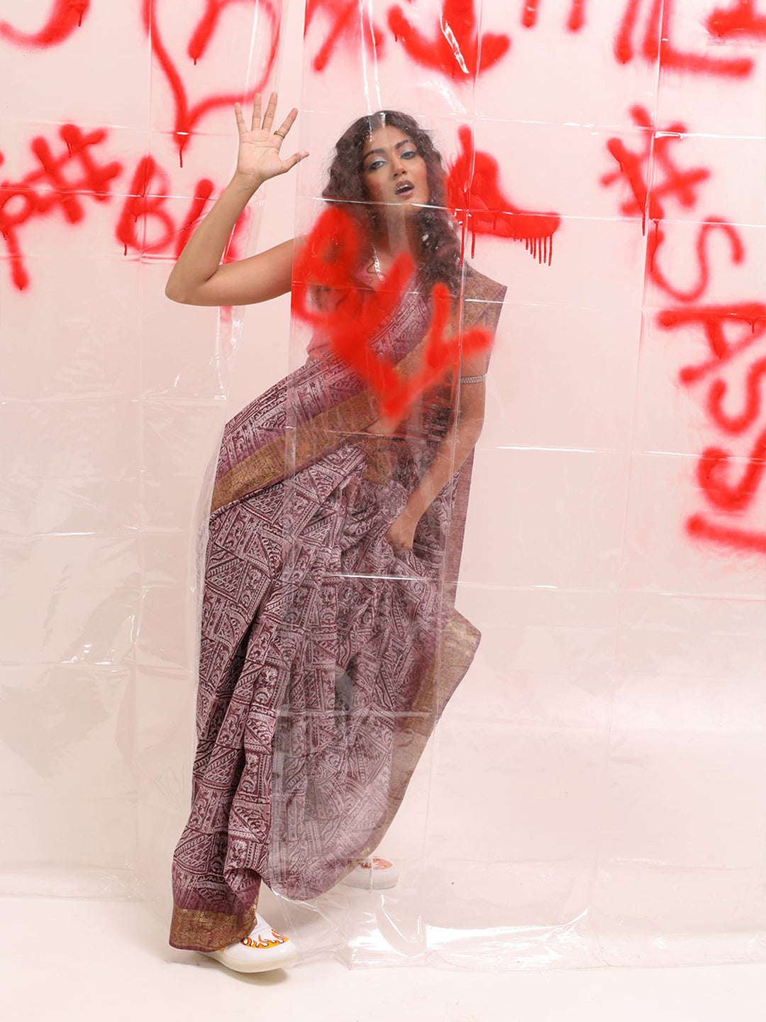 Tikhi Imli Zari Cotton Ready to Wear Saree | Swadesiicart