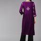 ADA Women Ethnic Motifs Embroidered Flared Sleeves Mirror Work Kurta