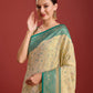 Monjolika Fashion Glamour And Tradition With This Beige Color Zari Woven Banarasi Tissue Silk Saree | Swadesiicart