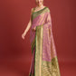 Monjolika Fashion Glamour And Tradition With This Rose Pink Color Zari Woven Banarasi Tissue Silk Saree | Swadesiicart
