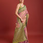 Monjolika Fashion Glamour And Tradition With This Rose Pink Color Zari Woven Banarasi Tissue Silk Saree | Swadesiicart