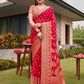 Tikhi Imli Pink Ethnic Motifs Woven Design Zari Saree | Swadesiicart
