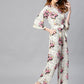 Juniper Women Offwhite Rayon Slub Printed Regular Jumpsuit - Swadesiicart