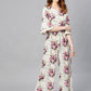 Juniper Women Offwhite Rayon Slub Printed Regular Jumpsuit - Swadesiicart
