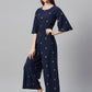 Juniper Women Darkblue Micro Poly Embroidered Regular Jumpsuit - Swadesiicart