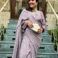 trueBrowns Dark Mauve Bandhani Printed SilkReady to Wear Saree | Swadesiicart
