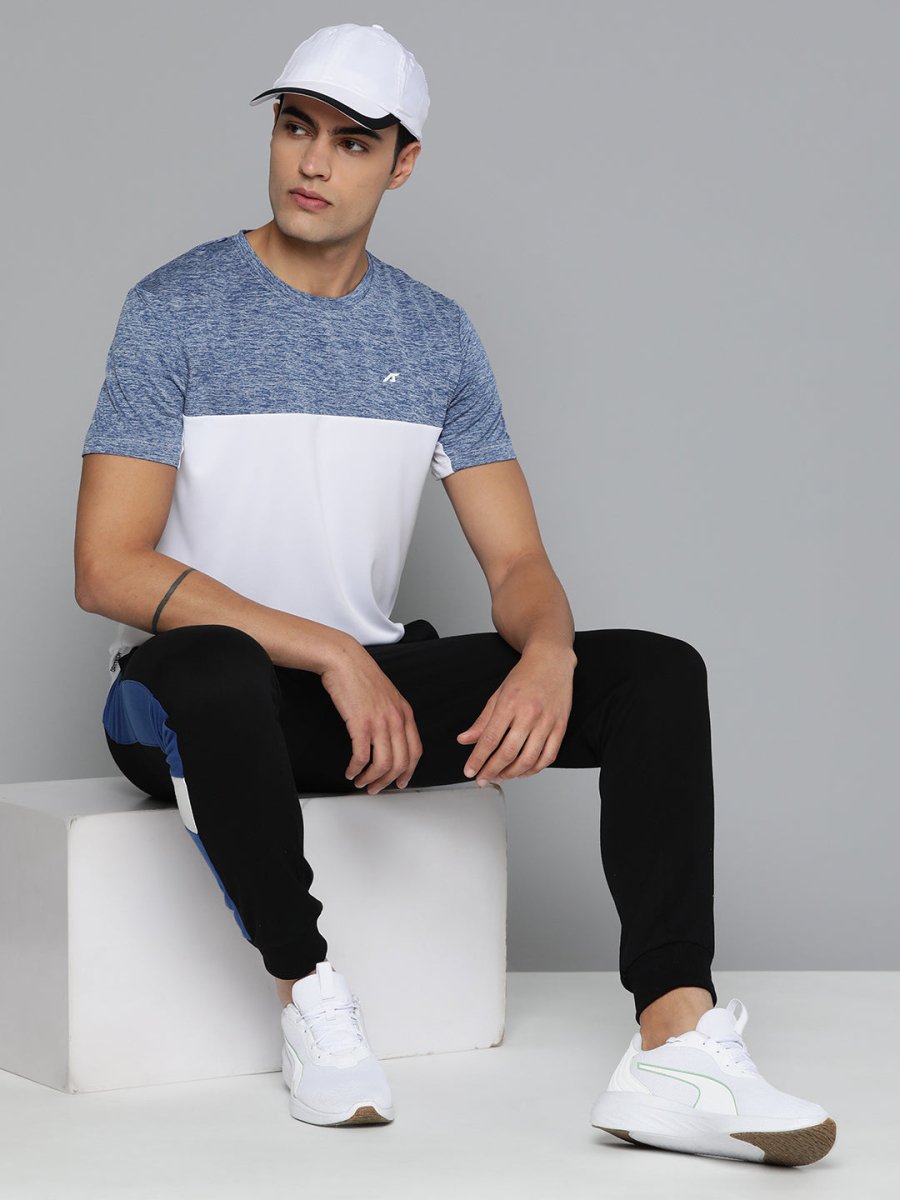 Alcis Men Colourblocked Dry Tech Slim Fit Sports T-shirt | Swadesiicart
