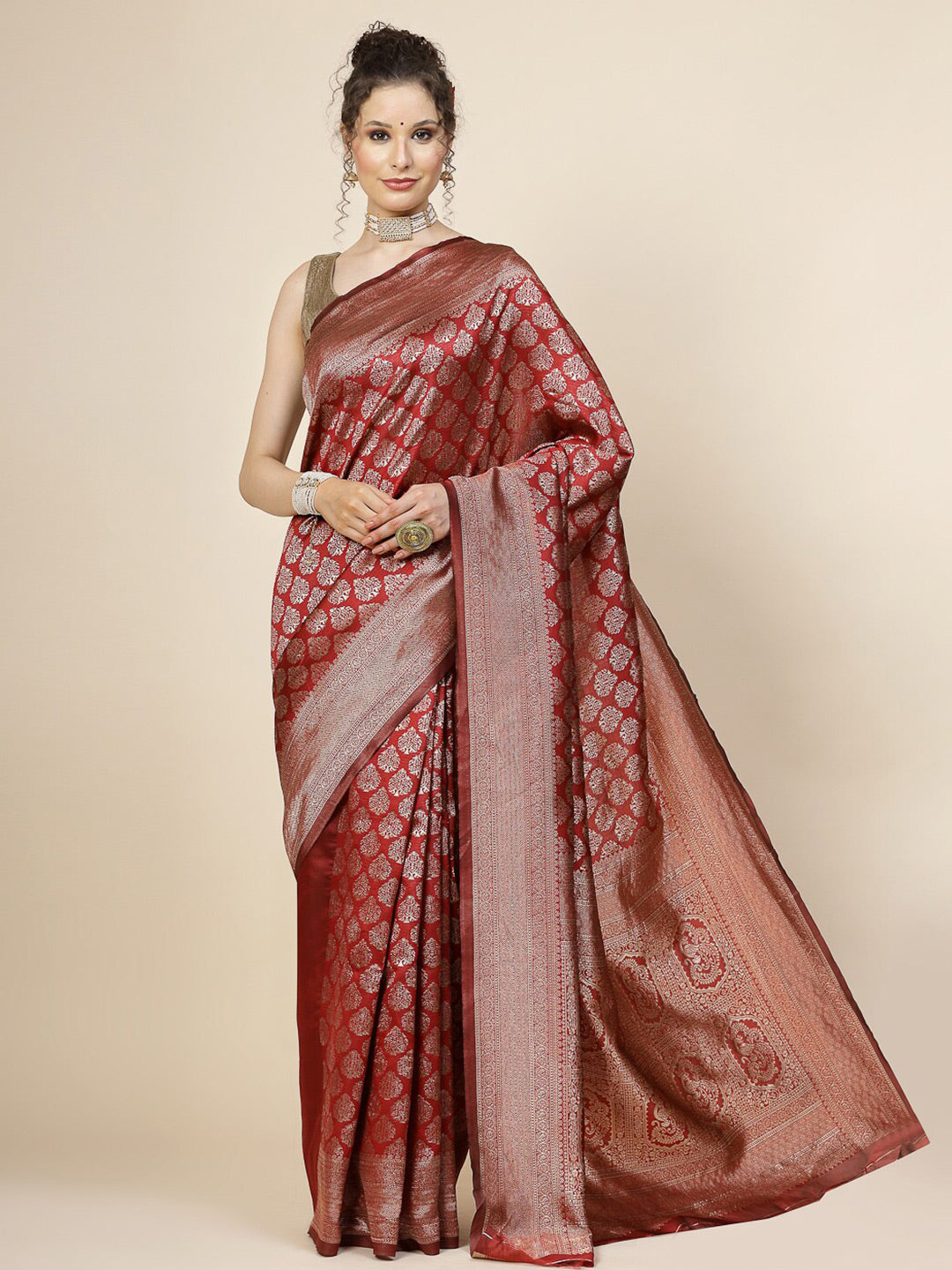 Kalini Ethnic Motifs Woven Design Zari Banarasi Saree | Swadesiicart