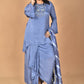 Morchari Women And Hand Embroidery Palazzo Set-Grey - Swadesiicart