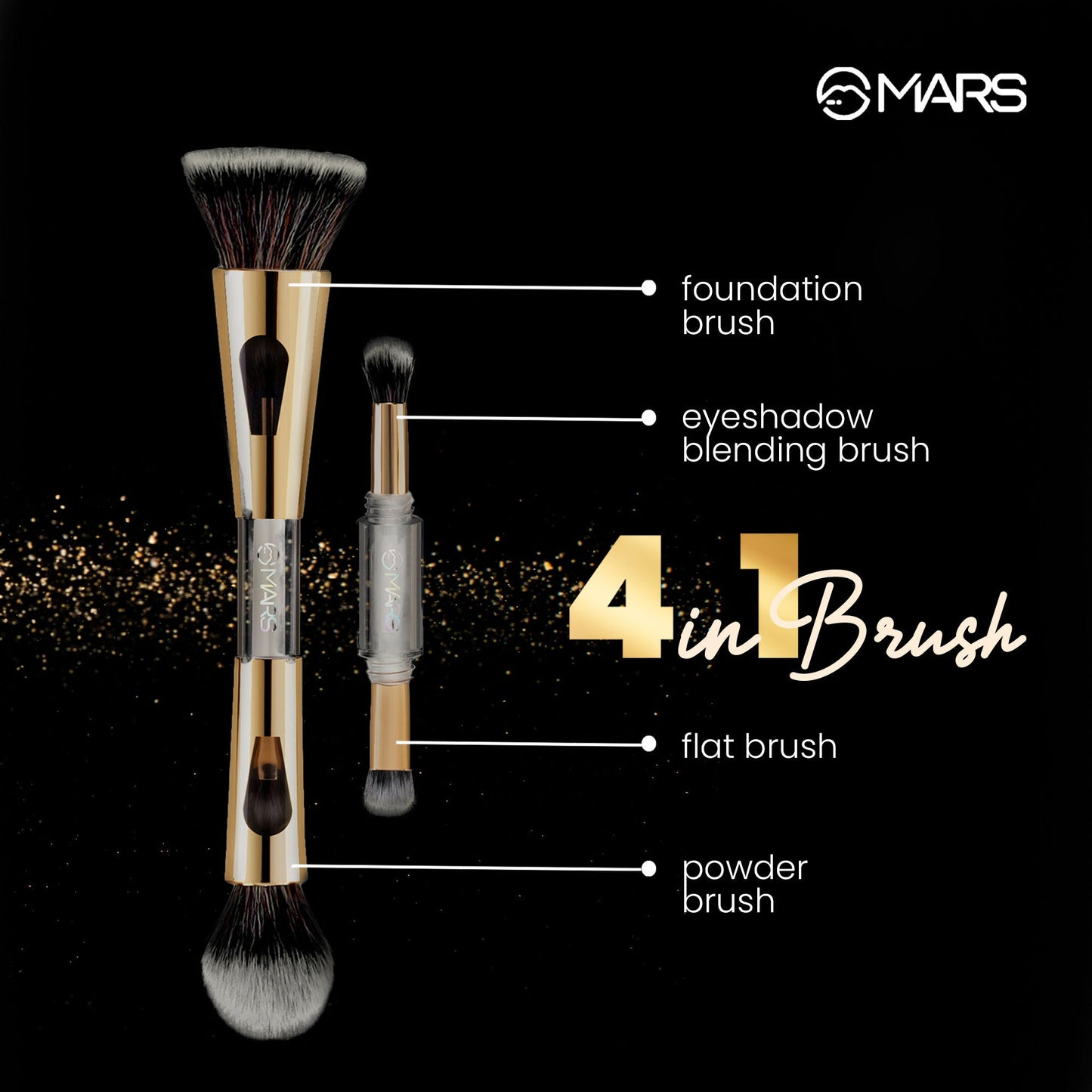 MARS Cosmetics 4 In 1 Travel Brush - Swadesiicart