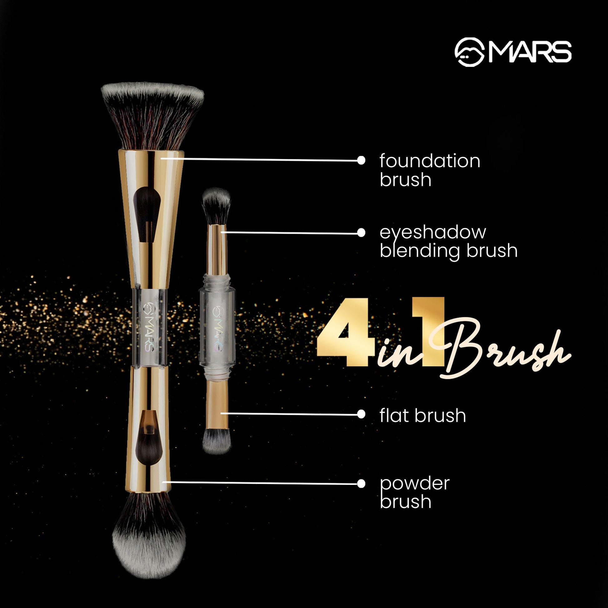 MARS Cosmetics 4 In 1 Travel Brush - Swadesiicart
