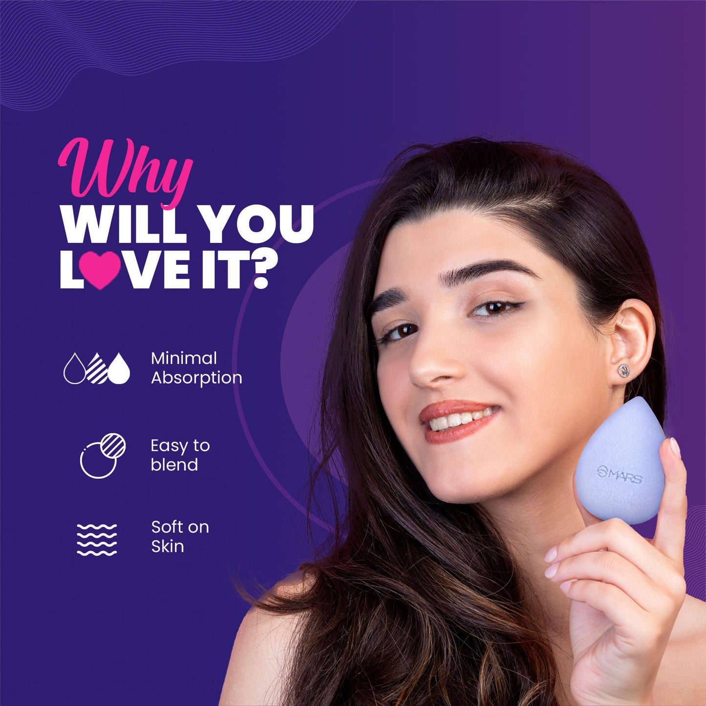 MARS Cosmetics Microfibre Velvet Beauty Blender - Swadesiicart