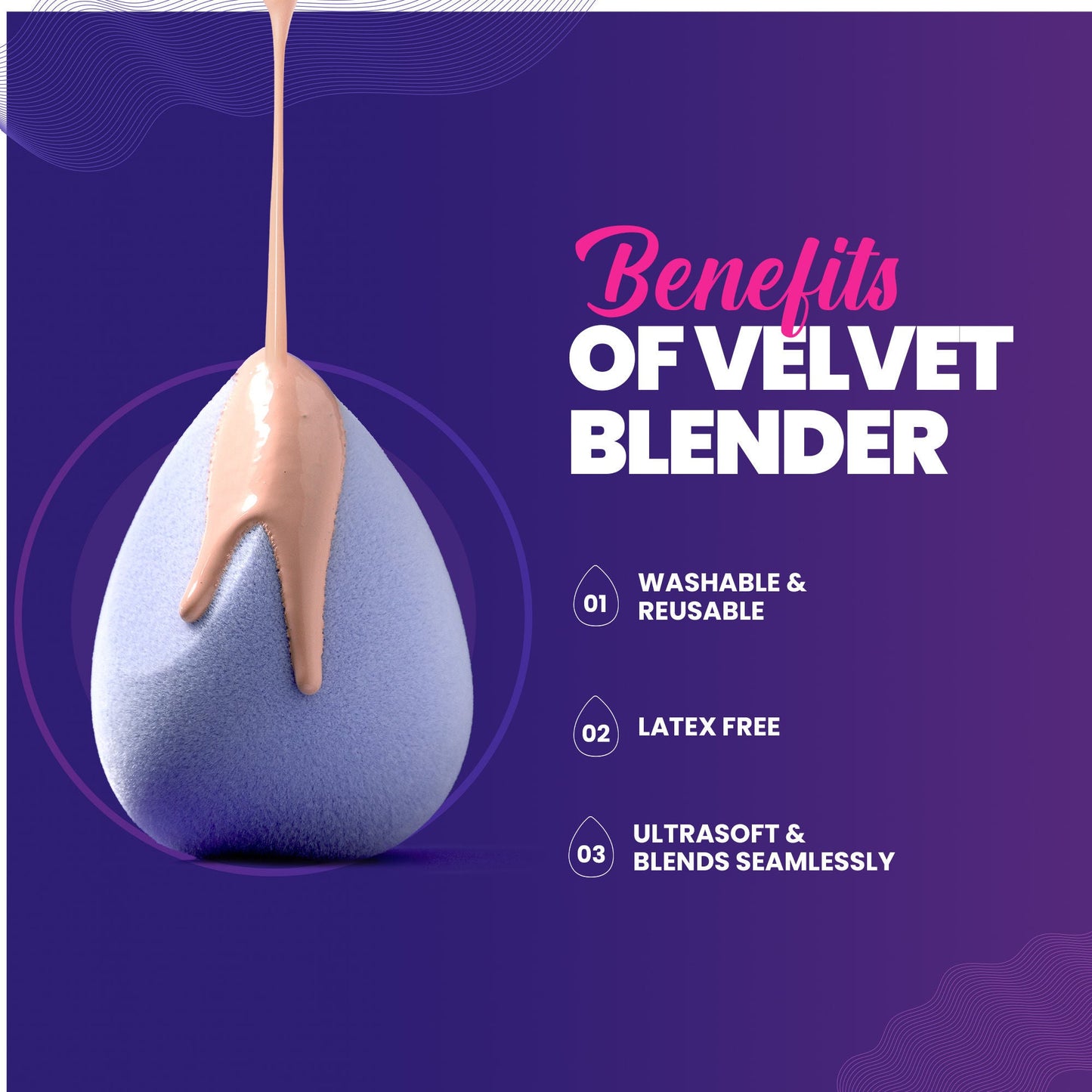MARS Cosmetics Microfibre Velvet Beauty Blender - Swadesiicart