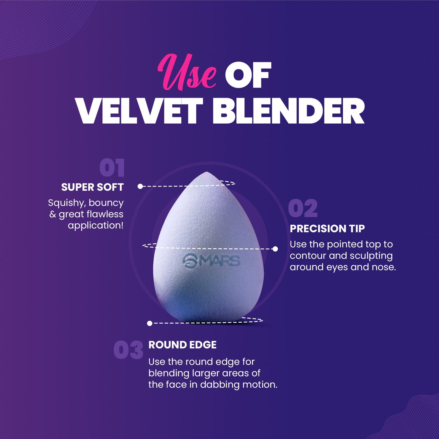 MARS Cosmetics Microfibre Velvet Beauty Blender - Swadesiicart